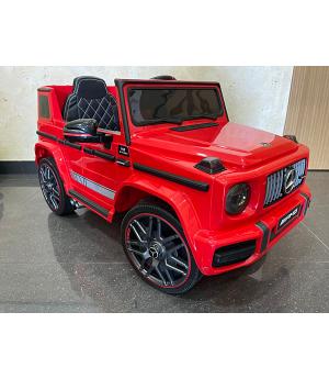 Mercedes G63, 12V, rojo, RC, 1 plaza, 1-5 años, asiento cuero, ruedas goma , INDA581-RA-BBH-0002