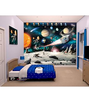 POSTER GIGANTE DEL ESPACIO, 243cm x 304cm - Walltastic 41837+43121 INCLUYE COLA