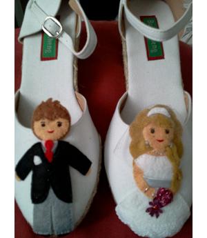 ZAPATILLAS PARA NOVIAS DECORADAS FIELTRO