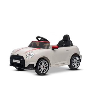 Coche eléctrico BMW MiniCooper 12V, blanco, asiento y ruedas de plástico, rc - INDA1231-BN-MINIWHITE