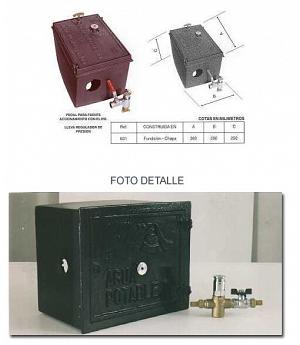 ACCESORIO PARA FUENTES; CAJA FUNDICIÓN PEDAL FUENTE PÚBLICA, ASL_631