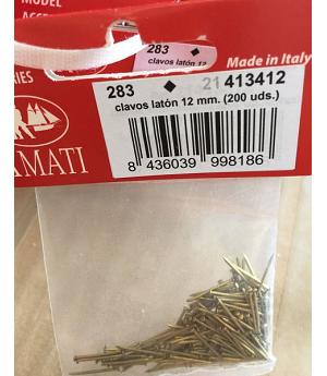 AMATI MODEL 413412 - CLAVOS DE LATON DE 12mm. BOLSA 200 U.