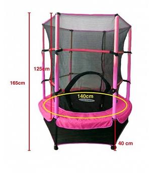 Cama elástica diámetro 140 para niños, PINK - AT140PINK