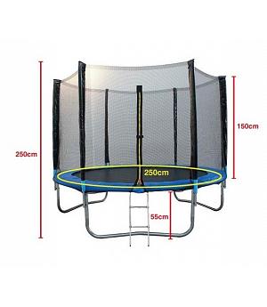 CAMA ELÁSTICA CON RED, DIÁMETRO 250CMS, BLUE - AT250BLUE