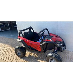 Coche a batería Buggy XMX UTV-MX 24V - 4 x Motores 60w, Ruedas de goma, CON MP4, color rojo Spider - LE7776