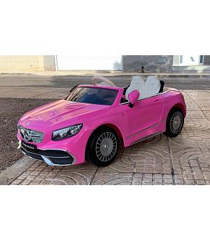 COCHE INFANTIL MERCEDES MAYBACH 12V, ROSA-PINK, MANDO RC -  INDA323-c4k0093