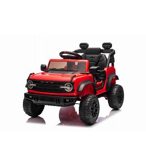 Coche eléctrico 12v Ford Bronco, 1 plaza, rojo, batería litio, RC, Asiento y ruedas plástico INDA1126-BN