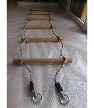 VENTA ESCALERA DE CUERDAS Y 6 PELDAÑOS DE MADERA GRUESA. VÁLIDA PARA COLUMPIOS. REF 810107