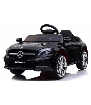 Mercedes LITTLE GLA45 12V, NEGRO, ASIENTO CUERO, RUEDAS GOMA EVA - AC-HZB188 - LE3253-KIDS