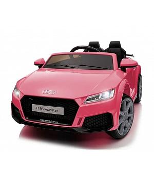 Coche Audi TTRS 12V Rosa, asiento plástico, ruedas plástico, 1-4 años, 1 plaza, RC  INDA792-KIDS