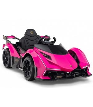 Coche eléctrico infantil Lamborghini vision 12v, rosa, rc, 1 plaza, 1-5 años   INDA802-KIDS