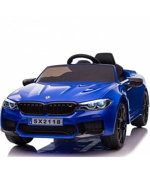 VENTA COCHE NIÑOS BMW M5, 24VV, asiento cuero, RUEDAS goma, RC, AZUL PINTADO INDA776-KID-SX2118B