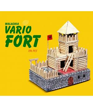 WALACHIA 1322- JUEGOS INFANTILES DE CONSTRUCCIÓN PIEZAS DE MADERA \"FUERTE VARIO 194 PIEZAS\"