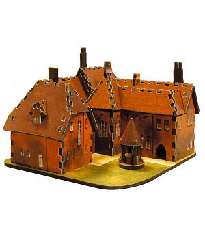 MAQUETA CARTÓN CASA ROJA EN MINIATURA. KIT PARA ENSAMBLAR. REF CLEVER 14194