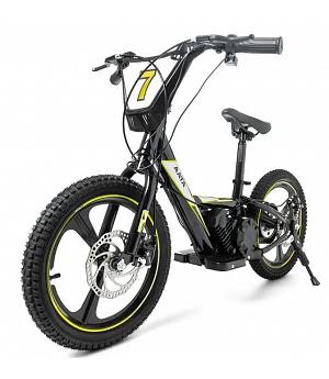 BICICLETA ELECTRICA 16" y 24V CON RUEDINES Y CESTA, AMARILLA - 3-9 AÑOS - INDA698-AT