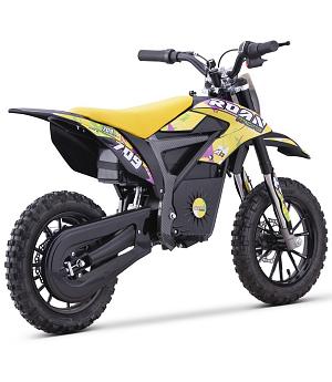 VENTA Minimoto infantil eléctrica 24V y 500W ruedas de 10 pulgadas, amarilla  INDA1015-RO-1901