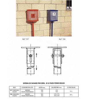 PAPELERA EXTERIOR, SISTEMA VACIADO GIRO. ASL_518