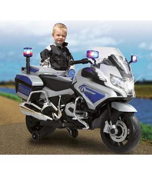 MOTO BMW POLICIA R1200 12V, GRIS, RUEDAS DE GOMA - INDA700-LE2817-AT