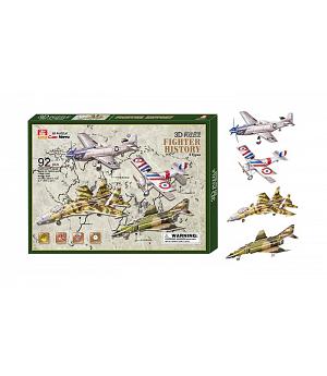Puzzle 3d set 4 aviones. Material Poliestireno. Ref Berlín 129040