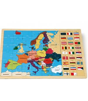 COMPRAR PUZZLE INFANTIL DE MADERA. MAPA DE EUROPA CON BANDERAS. REF BERLÍN_128149