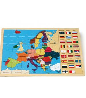 COMPRAR PUZZLE INFANTIL DE MADERA. MAPA DE EUROPA CON BANDERAS. REF BERLÍN_128149