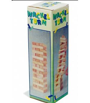 Juguete madera de habilidad; Rascacielos \"torre tambaleante\". Mod. pequeño para interior. Ref Berlin_8004