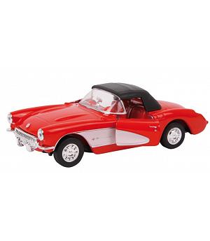 Coche reproduccion miniatura metal de Chevrolet corvette rojo americano. REF BERLIN_129322